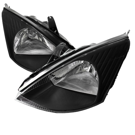 Spec-D Tuning 00-04 Ford Focus Euro Headlight Black Housing 2LH-FOC00JM-RS